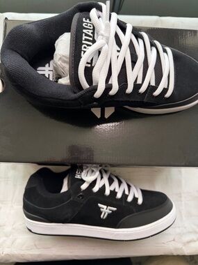 Heritage Black and White Men's Low-Top Sneakers